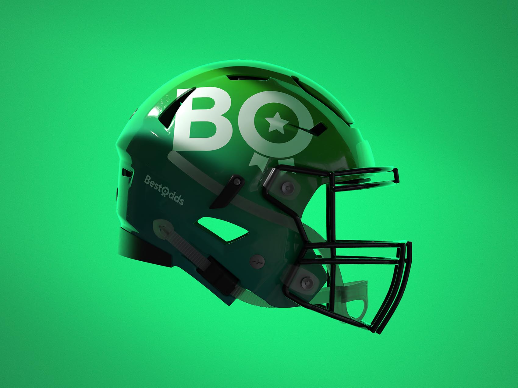 Affiliate Branding for BestOdds.com on an american football helmet