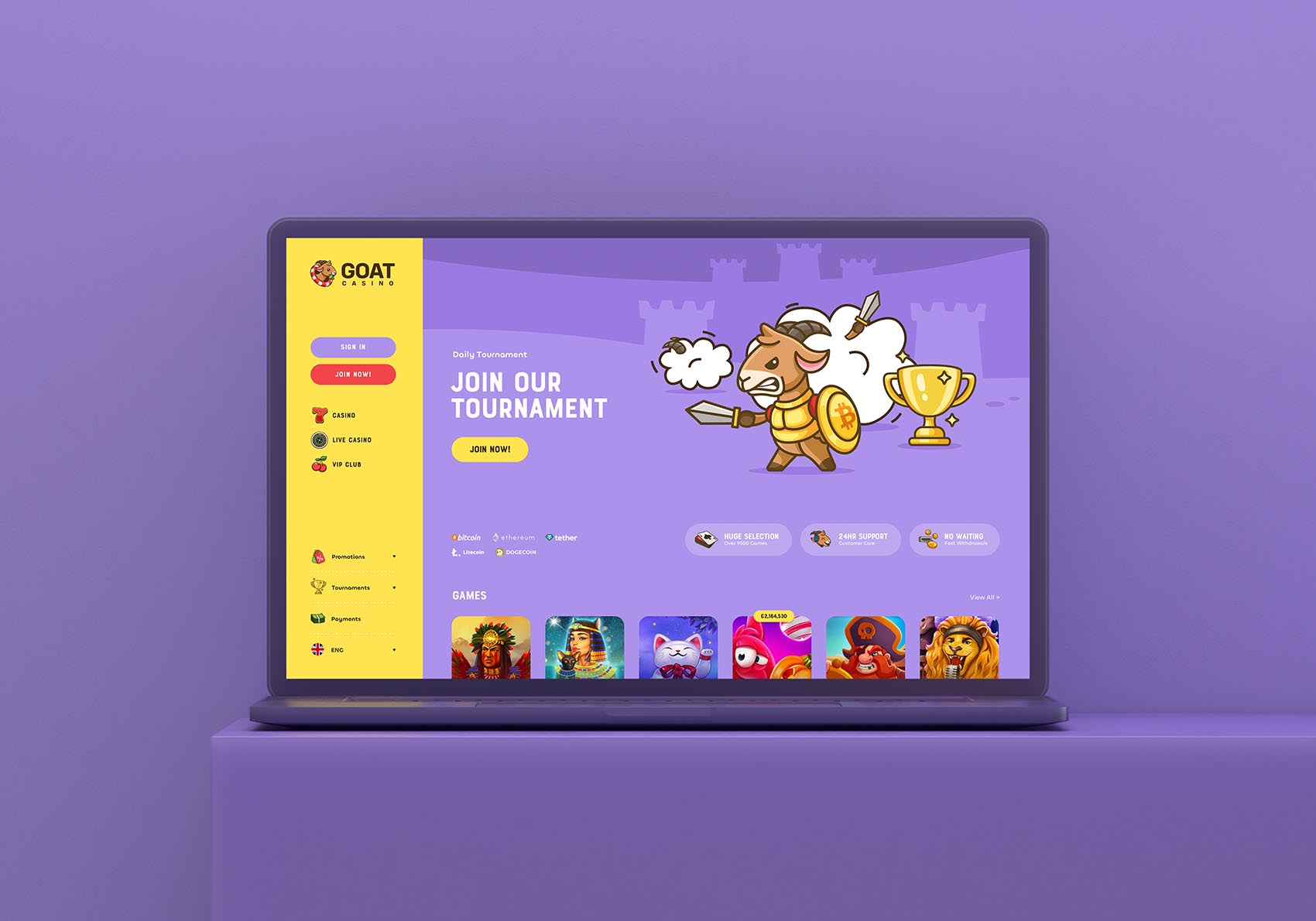 Casino Design for Goat Casino by iGaming Studio