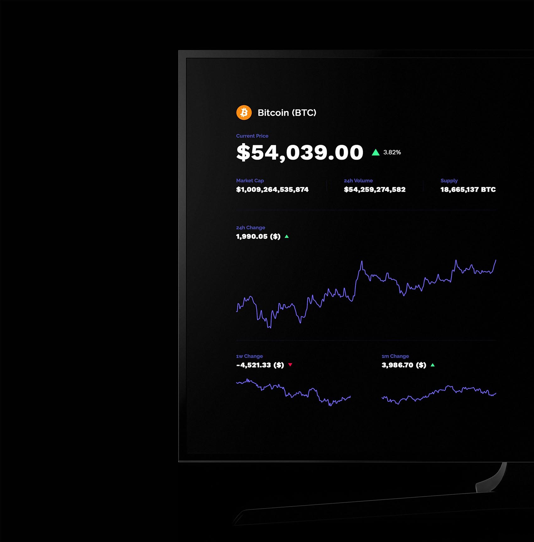Crypto TV App in a Flat-Screen TV