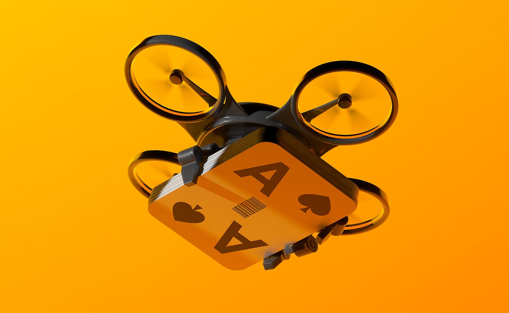 Hero image of QuickBet.com sportsbook's mascot a delivery drone