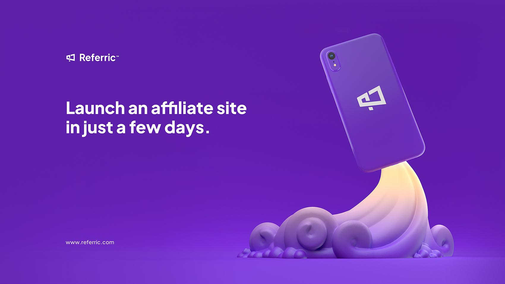Promo banner of the white label casino affiliate platform - referric.com