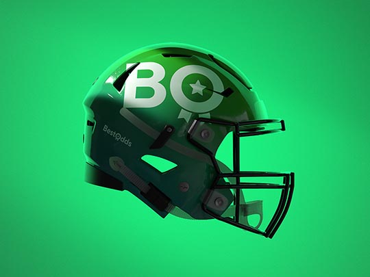 BestOdds.com branded helmet 3D render