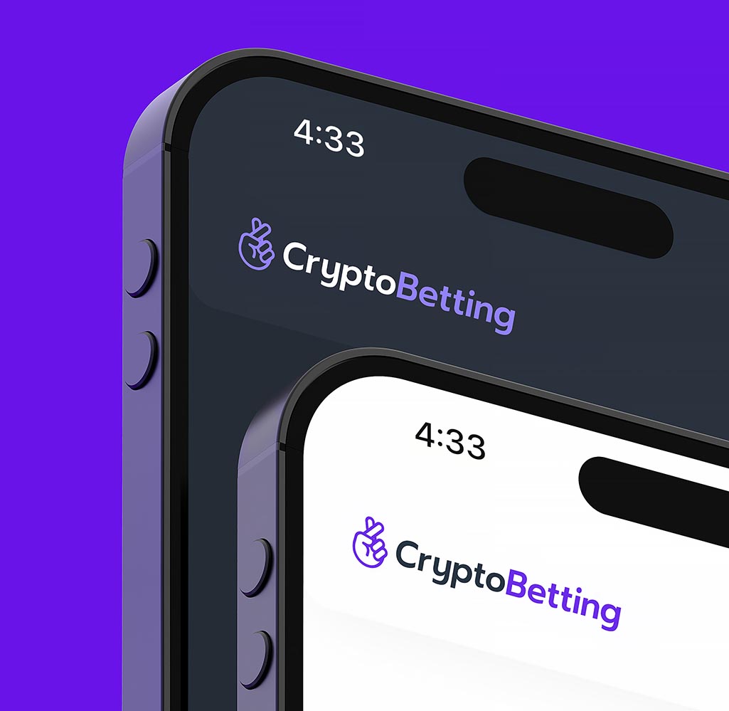 CryptoBetting.com's logo in dark and light mode.