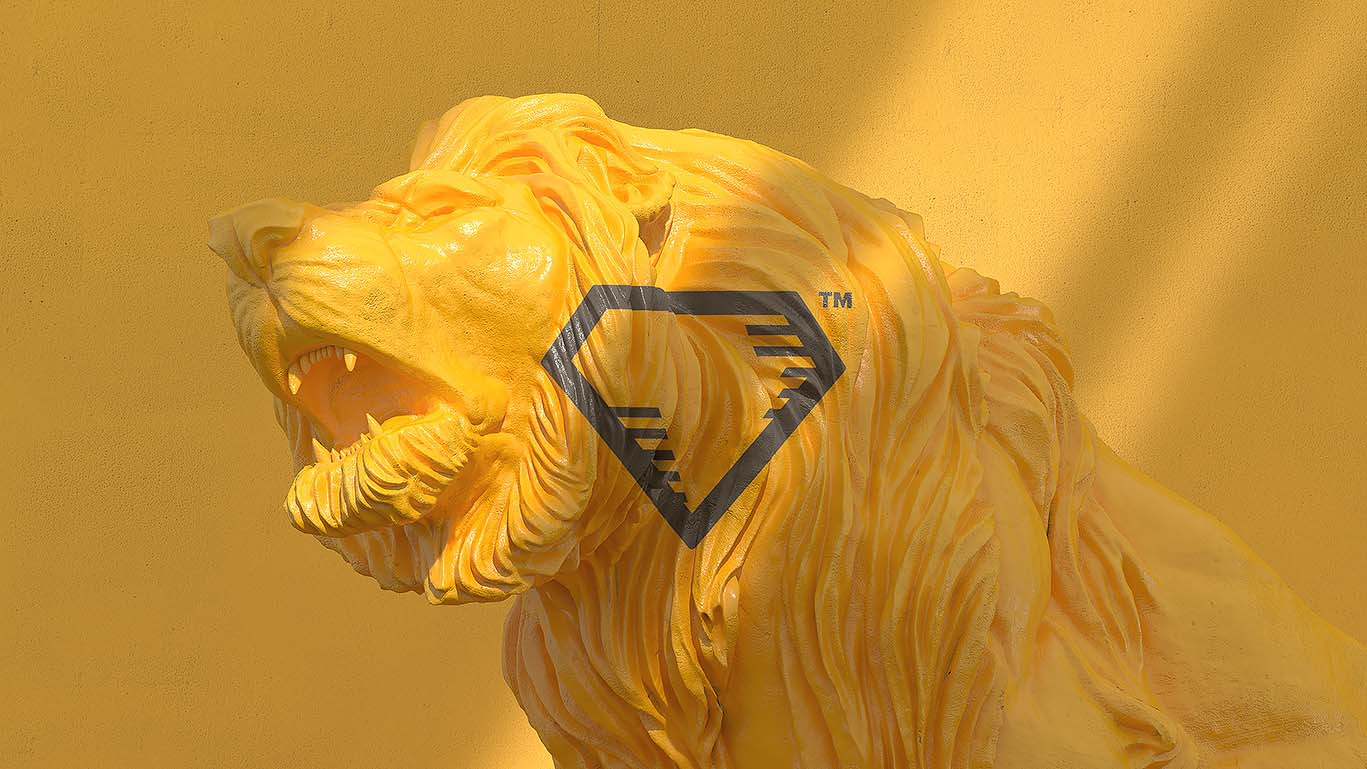 Hero image of Online Casino Africa Affiliate website logo on an lion