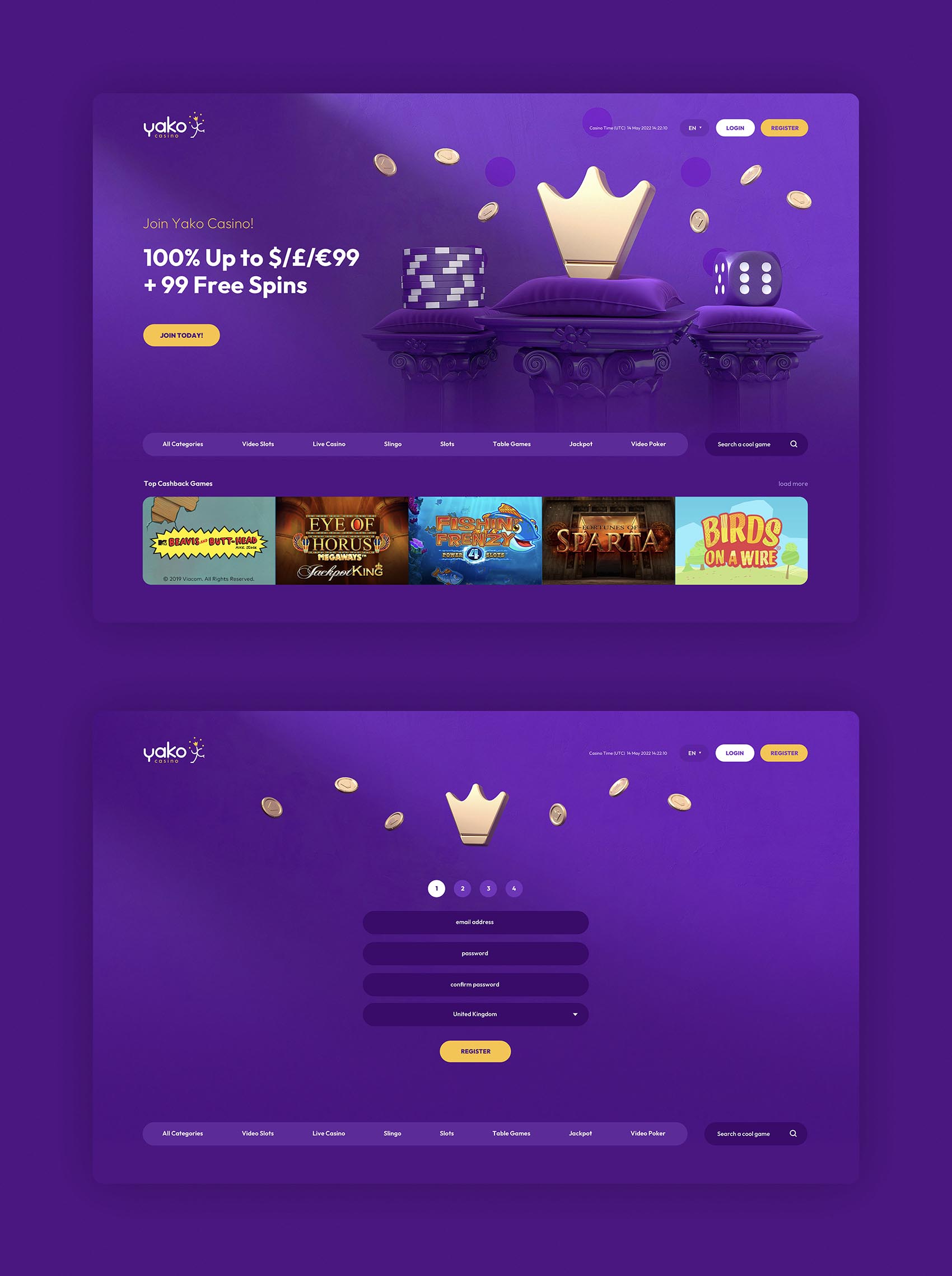 Yako Casino Web Design